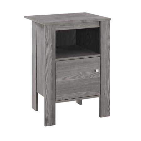 Monarch Specialties Accent Table - Grey Night Stand With Storage I 2138